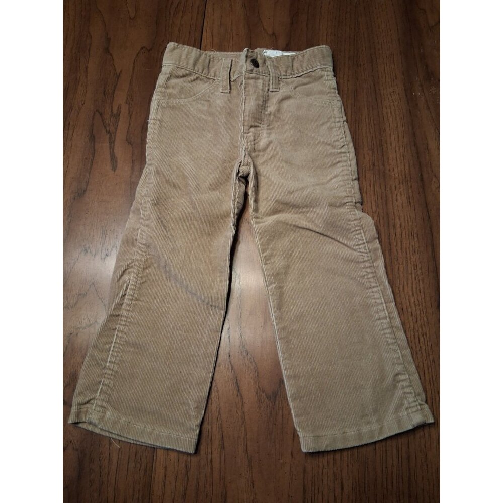 Vintage Toddler Boys Tough Gear Corduroy Tan Pants Size 4